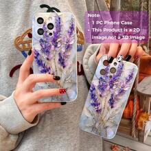 Stylish Lavender Flower Phone Cover Compatible with for  17 Through 11 Pro Max/Pro/Plus/Mini/Air and Galaxy S26/S25/S24 Plus/S23/S22/S21 Ultra, Featuring a Soft Shell That Is Shock-Resistant And Resistant to Yellowing, - Weiss - Übersicht 2