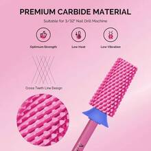 - Brocas cnicas para uas, brocas de carburo de tungsteno de 3/32 pulgadas, adecuadas para manicura y pedicura, cutculas, puntas tcnicas, serie Bit - S, flor rosa, mediano - Mediana-M + Flor rosa - Ver 3