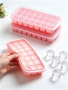 1pc 24-Compartment Transparent Silicone Ice Cube Tray, Easy To Unmold And Stackable, Suitable For Making Ice Cubes For Summer Drinks. Perfect For Kitchen, Parties And Home Use, A Must-Have For Back-To-School Season, And A Great Kitchen Gadget. - Multicolor - View 2