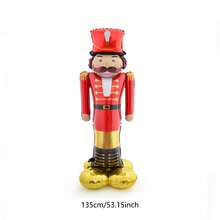 53 Inch Standing Golden Christmas Nutcracker Soldier Foil Balloon, Christmas And New Year Party Decoration - Multicolor - View 6