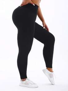 3packs Spring Summer Women Plus Size Black Leggings With Polka Dot Pattern Printed Legging Molded Hip Lifting Yoga Tights Outdoor Sports Vacation Fall - Multicolor - View 4