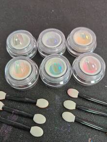 仙女極光鏡面效果美甲粉 0.5g/罐，居家DIY美甲沙龍裝飾亮粉，附塗抹工具 - 彩色 - 查看 18