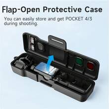 Flip-Cover Hard Shell Protective Case For Osmo Pocket3/4, Gimbal Lens Protective Cover Pocket3/4 Accessories, Quick Open And Close | Compact Design And Portable | Full Protection | Scratch Resistant | Can Store Filters, Screen And Lens Protection - View 6