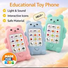 Baby Toy Phone, Cute Bear Music Learning Phone With Light And Sound Effects, Toddler Interactive Educational Toy, Multi-Function Early Education Toy, Colorful Buttons + Colorful Lights + Pleasant Music, And Durable Gift For Babies (Batteries Not Included) - Multicolor - View 6