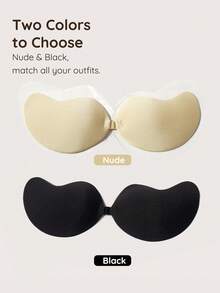 Lycra Fabric Mango Shaped Silicone Sticky Bra Lift Pads Invisible Seamless Backless & Strapless Push Up Bra For Daily Dress, Vacation,Wedding - Multicolor - View 3