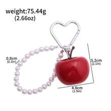 3D Red Apple Keychain Faux Pearl Wristband Charm Cute Backpack/Handbag Charm Stylish Fruit Keychain Women's Party/Holiday Gift - Multicolor - View 11