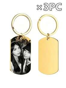 Llavero de metal personalizable, impreso con tu foto y texto, 4 estilos y 4 colores disponibles, paquete de 1 pieza, 3 piezas o 5 piezas. Perfecto como llavero, decoración de mochila, regalo de cumpleaños, regalo de aniversario y regalo del Día de San Valentín. - Multicolor - Ver 22