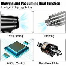 Car Vacuum Cleaner 7.4V 60W Powerful Strong Suction Handheld Mini Portable Wireless Cleaner Home Cleaning Machine - Schwarz - Übersicht 7