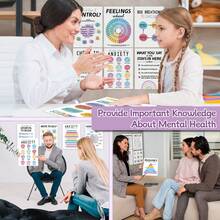 12 Pcs Mental Health Posters, Anxiety Therapy Office Decor, Counseling Office Must Haves, 10''x14'Back To School Counselor Supplies, Wall Art Decor Home Classroom Therapist Mental Health Gifts - Multicolor - View 2