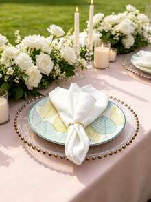 1-6pcs Premium White Polyester Cotton Jacquard Washable Reusable Dinner Napkins For Table Decor, Wedding, Party, Christmas, New Year And Daily Use - Multicolor - View 12