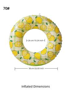 Adult Inflatable Swim Ring, Fruit Print Pool Float, Watermelon/Lemon/Lime/Orange/Kiwi/Dragon Fruit PVC Floating Ring - Checkered Lemon Swimming Ring - View 15