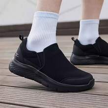 Skechers Men's Lightweight Cushioned Slip-On Casual Walking Shoes - Black - View 2