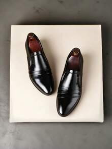 Nuevos zapatos formales de negocios para hombres, versátiles y de moda para uso diario, banquetes, bodas y ocasiones formales - Negro - Ver 3