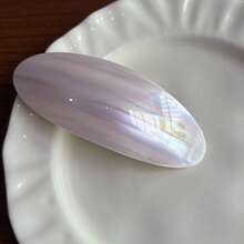 1pc Hot-Selling Fashion 9cm Oval Hair Clip, Vintage Marble Pattern Acetate Spring Clip Hair Accessory For Women And Girls - Multicolor - View 13