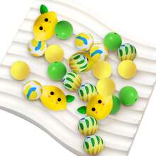 33pcs Silicone Beads With Four Seasons Fruit Elements, Red And Yellow Apple Strawberry Lemon Cherry Elements, Beads Accessories For Enthusiasts To Make Earrings Necklaces Bags Chains Beaded Pens Phone Chains Beaded Makeup Brushes And Other DIY Sets, Fruit Season Suitable For Holiday Gifts Birthday Gifts - Seasonal Fruit Elements - View 10