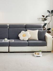 1pc Flocked, Quilted Geometric, Solid Color Sofa Cover, Waterproof, Dust-Proof, Dirt-Resistant, High Elasticity Sofa Cushion Cover, All Season Universal, Machine Washable, Style Non-Slip Sofa Cover, Living Room Sofa Protector Suitable For L-Shaped Sofa And 1234 Seat Sofa - Dark Grey - View 8