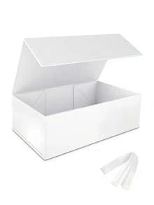 White Foldable Gift Box, Gift Packaging Box, Luxury Gift Box Set, Suitable For Family And Friends Universal Gift Box, Holiday Gifts, Suitable For Groomsman Proposal, Wedding, Christmas, Halloween, Birthday Gift Box For Boyfriend (Includes Ribbon) - Multiple Styles - View 2