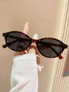 Gafas de marco pequeño rectangular ovalado con estampado de leopardo unisex, adecuadas para salidas, viajes, accesorios de verano, estilo deportivo - Multicolor - Ver 5