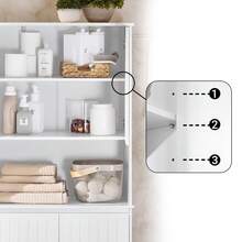 SoBuy Bathroom Tall Cabinet With 2 Laundry Baskets, White, 70 Cm Width X 37 Cm Depth X 170 Cm Height. Home Decor For Bathroom, Bathroom Organizer, Bathroom Accessories For Summer Bathroom - 白色 - 查看 5