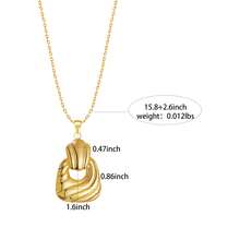 VceTd 1PC Fashion Business Style Stainless Steel Women's Pendant Necklace With Asymmetrical Hollow Geometric/Glossy Heart-Shaped Pendant Design, Suitable For Women's Daily Wear, Fashion Commuting, Holiday Parties, Or As A Holiday Gift For Women Or Loved Ones - Yellow Gold - View 17