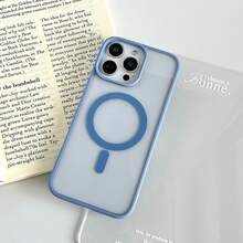 透明雪山藍邊框軟膠磁吸充電保護殼 | MagSafe 相容、防震且輕薄，適用於 iPhone - 遠鋒藍 - 查看 2