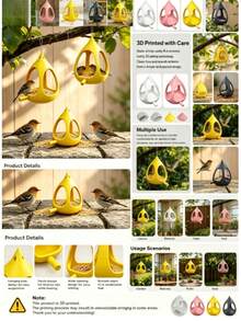 Bird House (3D Printed) - Hanging Style, Suitable For Small Birds Like Sparrows, Hummingbirds, Etc., Ideal For Backyard, Wild Forest, Under Eaves And More - New Model - View 2