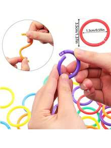 50 piezas de anillos sueltos para hojas, anillos de libros multicolor, adecuados para tarjetas, álbumes de fotos, suministros de oficina de hojas sueltas, álbumes de recortes, apilamiento de archivos y organización de tarjetas de colores, para uso escolar, doméstico o de oficina - multicolor - Ver 2