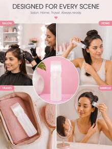 Botella aplicadora con peine para raíces, botella aplicadora de aceite para tinte de cabello - 1 pieza, incluye botella aplicadora y peine de masaje para el cuero cabelludo, botella aplicadora con peine para raíces, aplicador de aceite para el cabello, aplicador de aceite para tinte de cabello, tinte de cabello, botella de aceite para hornear, botella dispensadora de peine para tinte de cabello recargable, herramienta de belleza y peinado de salón de plástico para tinte de cabello - Blanco - Ver 10
