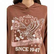 Wrangler Women's Retro Cropped Hoodie Sweatshirt Variant 1 - Cacao Nibs - View 3
