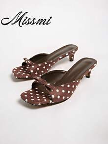 2026 Spring/Summer New Women's Mule Style High Heel Sandals - Brown - View 1