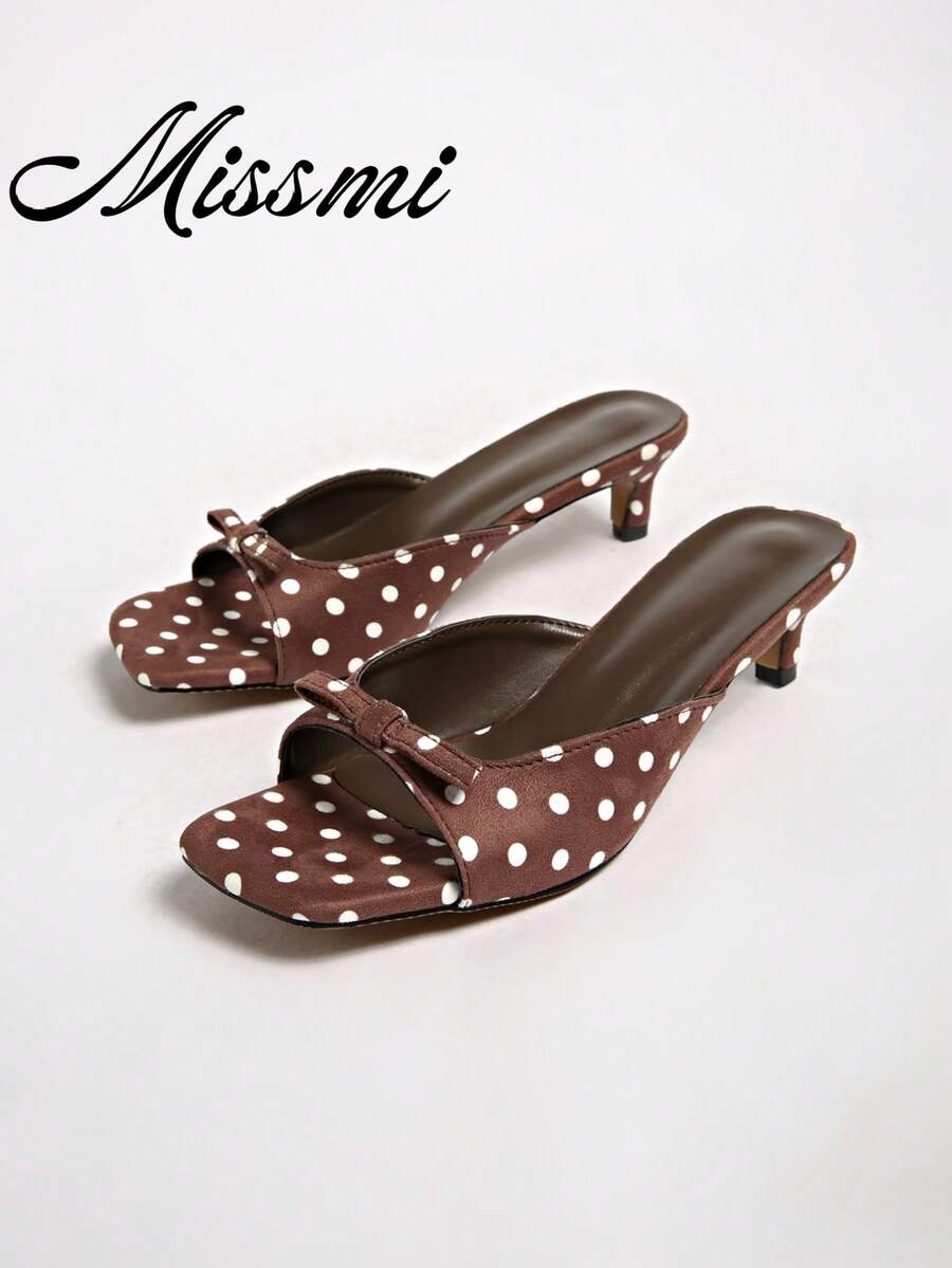 2026 Spring/Summer New Women's Mule Style High Heel Sandals - Brown - View 1