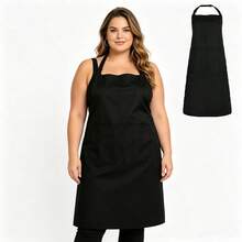 1pc Plus Size Unisex Chef Cooking Apron, Waterproof, With 2 Pockets, Adjustable Black Apron, Suitable For Home, BBQ And Restaurant Use For Cooking, Baking, Cleaning, Gardening - Blue - View 13