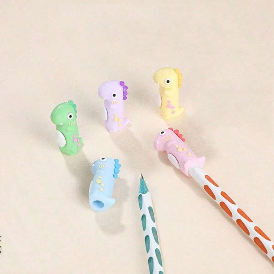 10PCS Dinosaur Pencil Caps - Random Color - Pencil Protector Covers Extender - Pencil Storage Caps - Silicone Pencil Caps - Protect Pencil Tips - Keep Pencils Clean - Pencil Storage Supplies