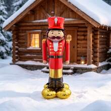 53 Inch Standing Golden Christmas Nutcracker Soldier Foil Balloon, Christmas And New Year Party Decoration - Multicolor - View 4