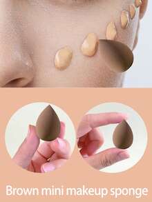 YZIMENG Juego de 21 piezas de herramientas de maquillaje 4 brochas de maquillaje de doble punta + 17 esponjas de maquillaje, con diseño angular y cónico brocha para base, brocha para contorno, brocha para rubor, brocha para polvo, brocha para sombra de ojos, brocha para corrector, brocha para iluminador, brocha para difuminar. Cerdas de fibra suave, borla de polvo facial, borla de polvo reutilizable, borla de polvo para maquillaje facial y de ojos, - Marrón - Ver 10