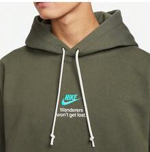 Nike Men's New Autumn/Winter Thermal Lined Embroidered Sport Letter Sweatshirt FV4024-325 - Army Green - View 3