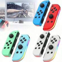 Switch Joy-Con Left & Right Wireless Game Controllers, RGB Light Wake-Up, Vibration, Colorful Lighting, Motion Sensing Bluetooth Gamepad, 3D Joystick Control, No Drift - View 2