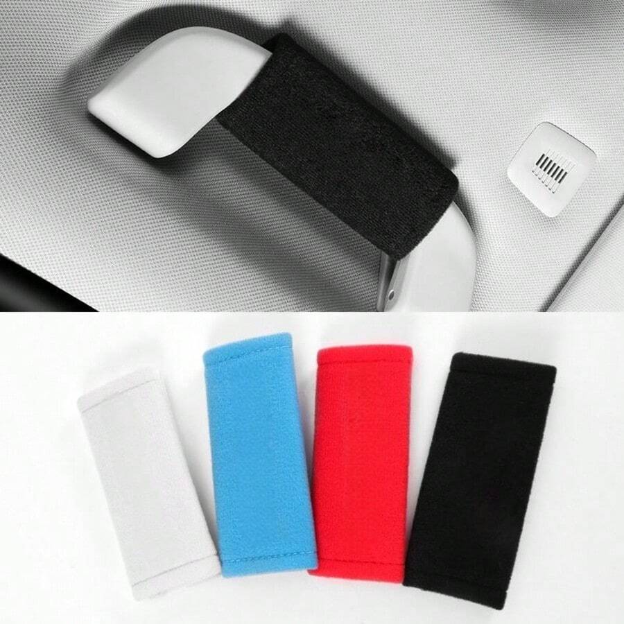 1Pc Universal Car Roof Grab Handle Cover, Soft Breathable Safety Hand Grip Protector, Anti-Slip Auto Interior Accessory, Multi-Color Options, Fits Most Vehicles