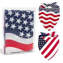 2 Packs, Triangle Reversible American Flag Pet Patriotic Scarf For Boy And Girl, Premium Durable Fabric, Medium And Large Dogs (Large) - Red and White - View 8