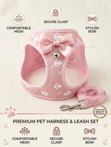 PETSIN 粉色胸背带，带固定点，适合小猫和小型犬。 - 粉色 - 查看 5