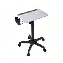 Dental Medical Doctor Tattoo Metal Rolling Service Tray,Salon Tray, Height Adjustable Salon Tray On Wheels, Hair Color ServiceTray Durable And Non-Rusting - 1 - View 5