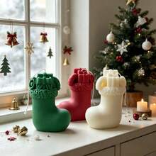 1pc Christmas Stocking Scented Candle Mold, Christmas Atmosphere Decoration Silicone Mold, Perfect For Holiday Ornament Making, Suitable For Handmade Crafts, Reusable - Christmas Stocking Mold - View 6