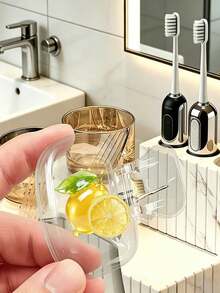Lemon Shaped Toothbrush Holder - Cute Design For Travel And Home Storage With Transparent Lid, Compact And Portable Design Easy To Carry, Protects Toothbrush Head, Features Dual Drainage And Ventilation Functions, Suitable For Home, Dorm And Travel Use | Cute Toothbrush Head Storage Rack Suitable For Bathroom Storage, Suitable For Home And Dorm Use - Multicolor - View 1