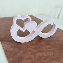 1pc Modern Minimalist White Infinity Symbol & Heart Decorative Accessory, Foam Board Desktop Decor, Suitable For Home Decor, Holiday Decor, Warm Wedding Theme Decor - A - View 5
