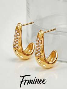 Frminee 1 paire de boucles d'oreilles pendantes exquises pour femmes, boucles d'oreilles goutte d'eau plaquées or 16K multicouches, convient pour le port lors de mariages, bijoux pour femmes - Multicolore - Voir 5