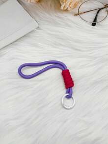 Último 1 pieza Lanyard de teléfono con diseño de bloques de color y dopamina, llavero, bolsa para teléfono, correa para llaves - Llavero con cordón - Ver 5