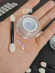 仙女極光鏡面效果美甲粉 0.5g/罐，居家DIY美甲沙龍裝飾亮粉，附塗抹工具 - 彩色 - 查看 14