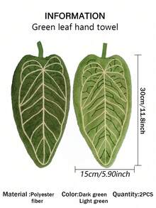 1pc/2pcs/3pcs Creative Leaf Design Hand Towel, Hanging Decorative Towel For Kitchen, Bathroom, Bedroom, Absorbent & Easy To Clean, Personalized Towel - Multicolor - View 20
