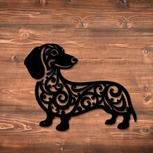 Fun Dachshund 2D Acrylic Wall Decor Ornament, Suitable For Indoor And Outdoor Placement, Ideal For Garden, Yard, Home Space, Balcony And Fence Decoration. Fits Modern Home, Room, Bedroom, Bathroom Decor. Waterproof And Sun-Resistant, Perfect Choice For Wall Decoration And Birthday Gift. - Black - View 7
