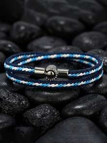 diffone Fashion Handmade Double Rope Men Bracelet Charms Black Magnetic Simple Bracelet For Men Armband Jewelry - Men's Multi-layered Bracelet - View 4